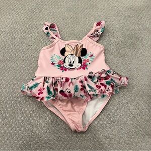 Adorable Pink Minnie Mouse Ruffle Swimsuit